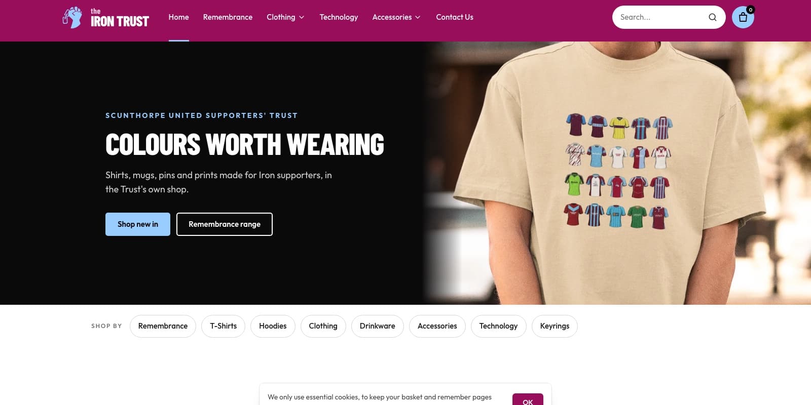 The Iron Trust's club shop, running on ML Commerce